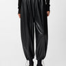 PINKO-Pantaloni Balloon Fit in Similpelle Nero-TRYME Shop