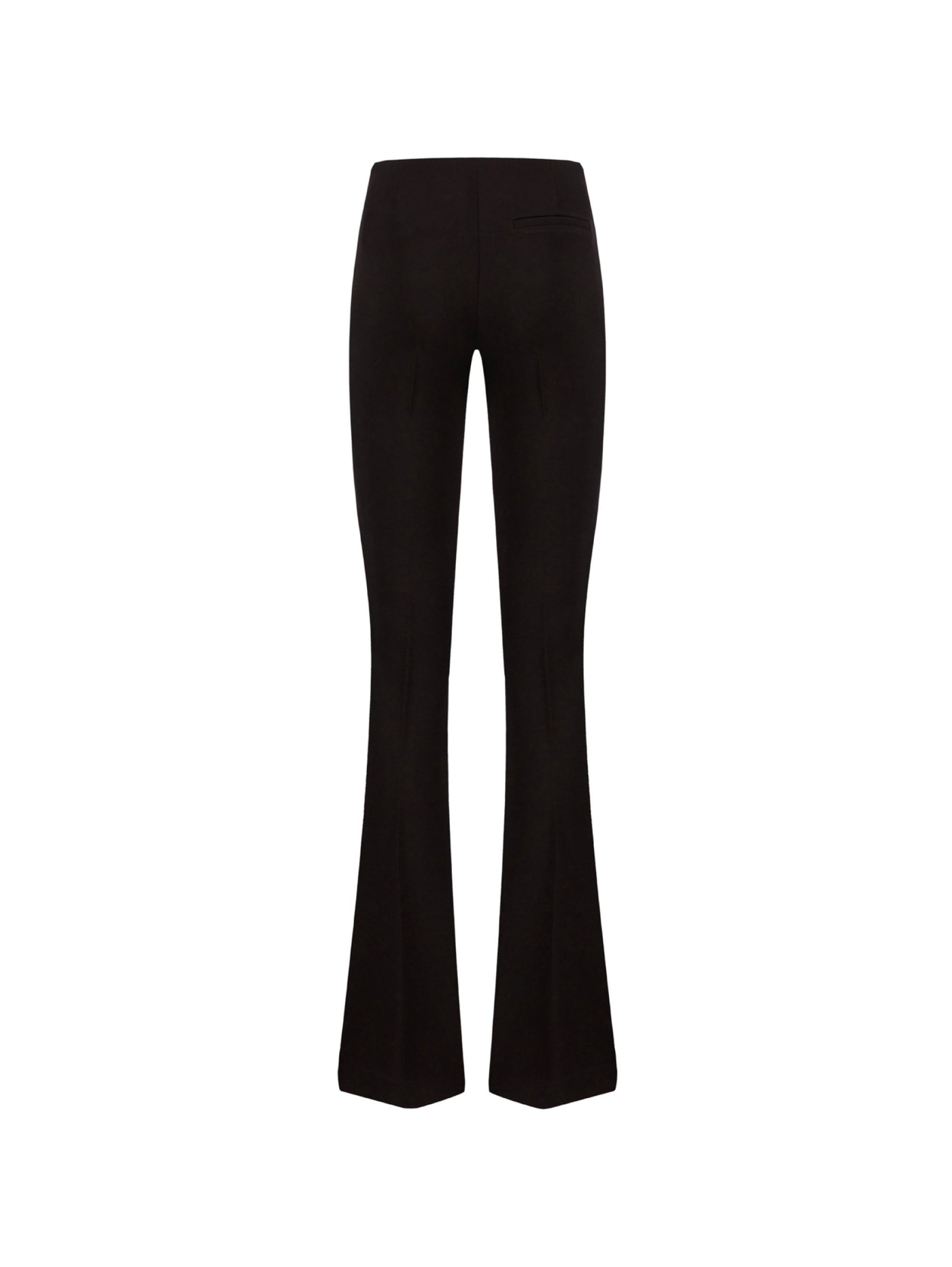 Flared Trousers in Black Crepe Stitch Fabric