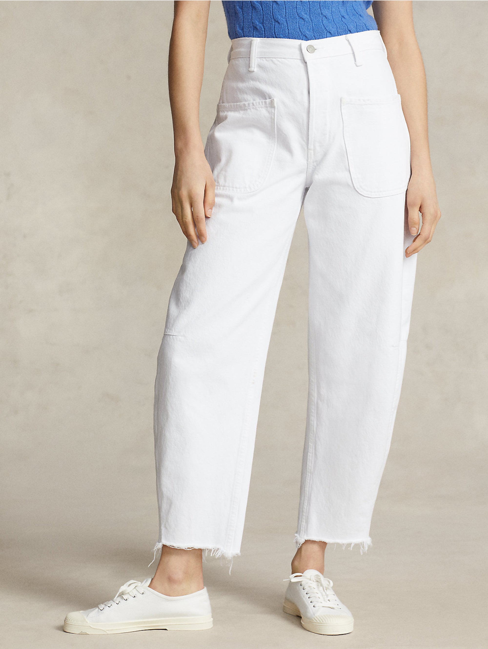 RALPH LAUREN High Waisted Carrot Jeans with White Frayed Hem TRYME Shop