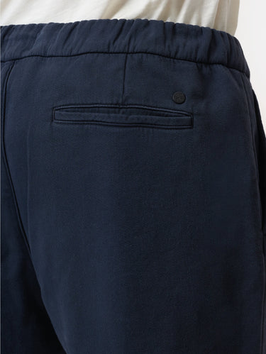 Hose mit Kordelzug aus blauem Baumwollsatin