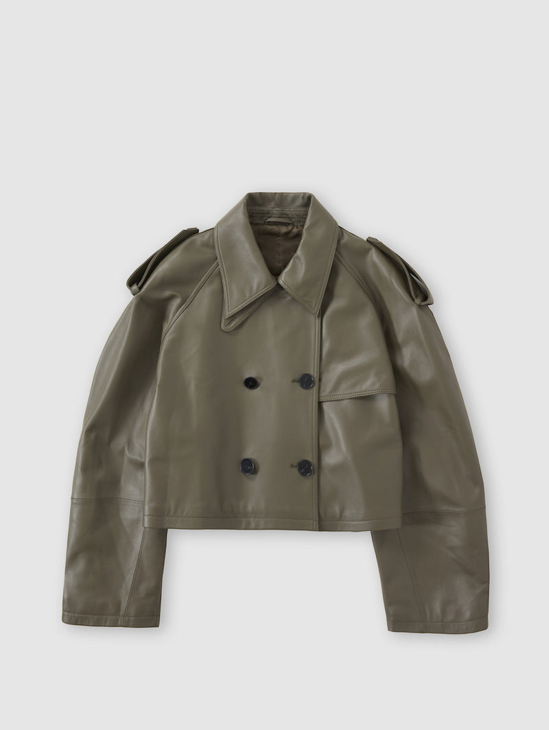 CLOSED - Trench Corto in Pelle Verde – TRYME Shop