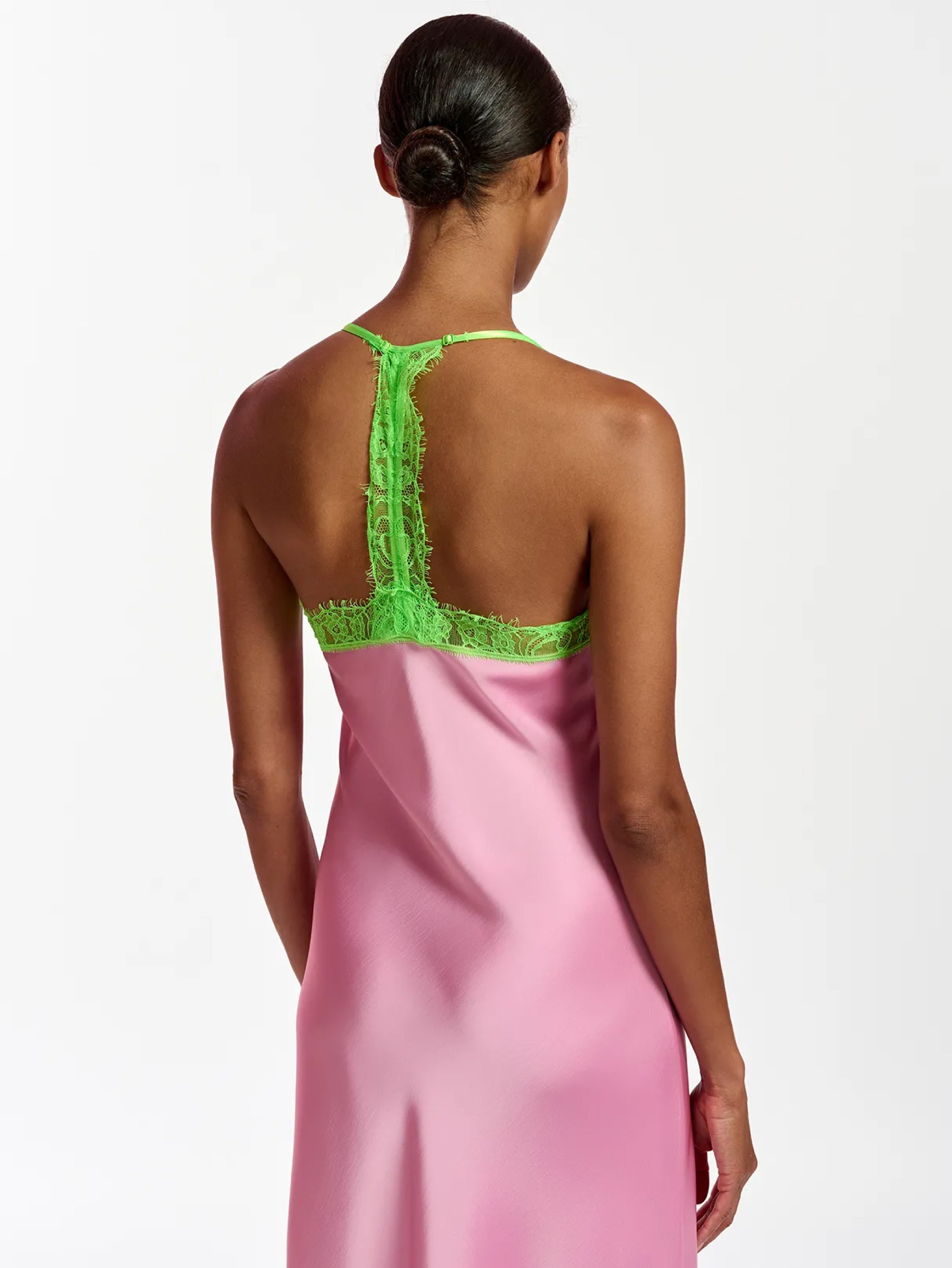 Pink Satin Longuette Slip Dress