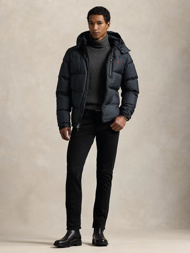 Giacca in Ripstop Idrorepellente con Cappuccio Nero
