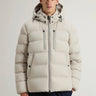 WOOLRICH-Piumino Corto in Nylon Stretch Opaco Ghiaccio-TRYME Shop
