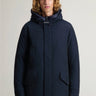 WOOLRICH-Giaccone Parka con Cappuccio e Collo Alto in Ramar Blu-TRYME Shop