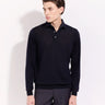 FILIPPO DE LAURENTIIS-Polo con Collo Paramontatura in Merinos Blu-TRYME Shop