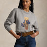 RALPH LAUREN-Felpa Girocollo in Pile con Polo Bear Grigio-TRYME Shop