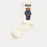 RALPH LAUREN-Calze Sportive con Polo Bear Avorio-TRYME Shop