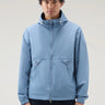 WOOLRICH-Giacca Sfoderata con Cappuccio in Crinkle Indigo-TRYME Shop
