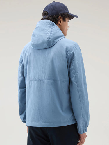 Ongevoerd jack met capuchon van crinkle indigo