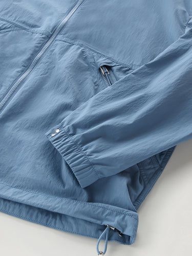 Ongevoerd jack met capuchon van crinkle indigo