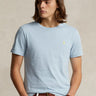RALPH LAUREN-T-shirt Girocollo Custom Slim Fit Blu-TRYME Shop