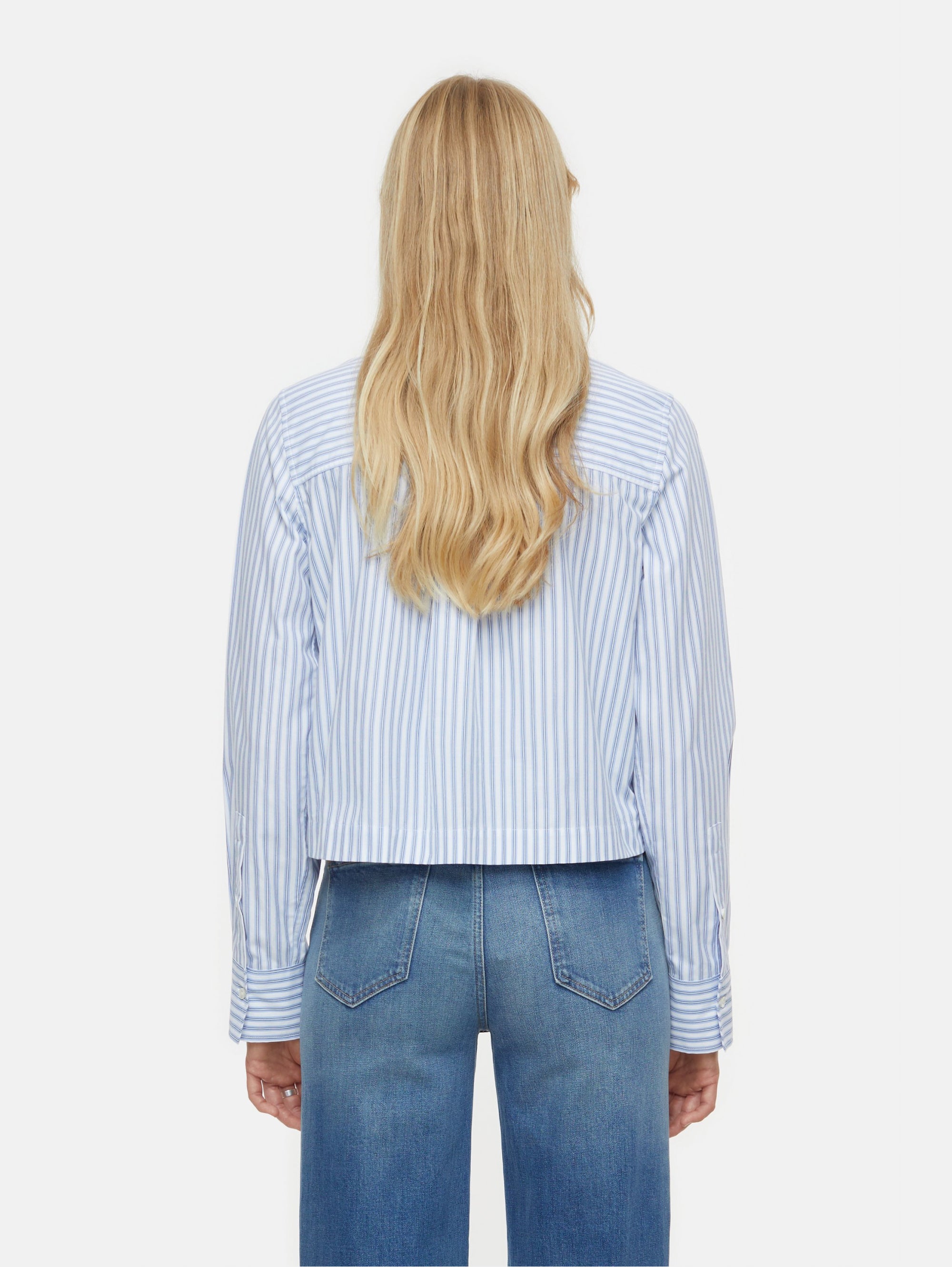 Blue Striped Cotton Shirt with Pocket