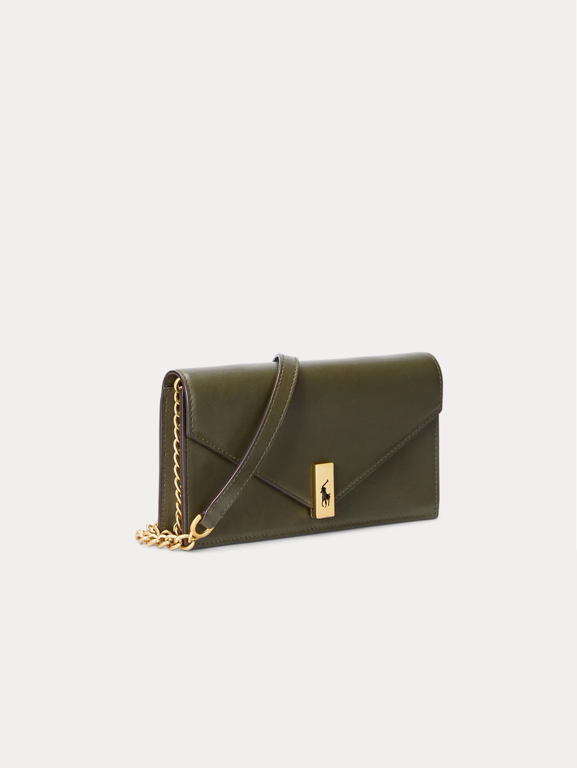 Wallet Bag with Green Shoulder Strap