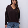 NOTSHY-Maglia in Cshmere Lucien con Scollo a V Marrone-TRYME Shop