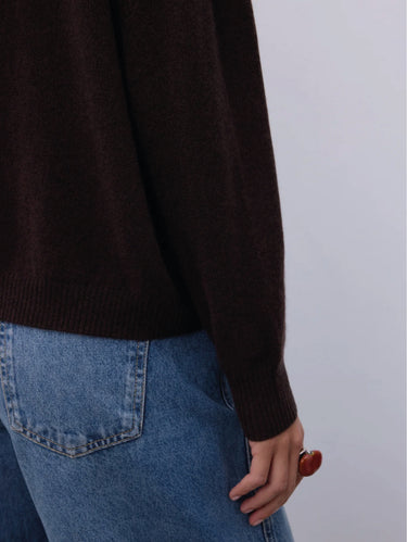 Maglia in Cshmere Lucien con Scollo a V Marrone
