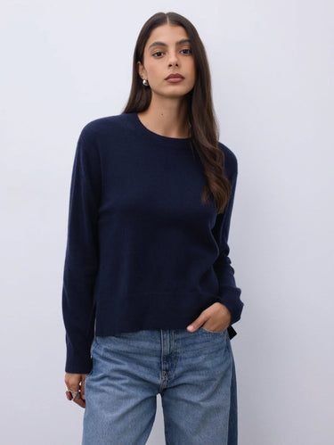 Maglia in Cashmere con Spacchi Priska Blu