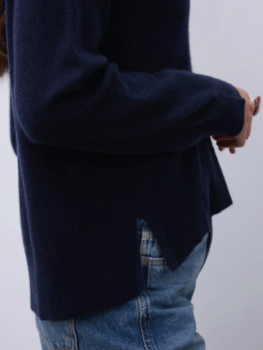 Maglia in Cashmere con Spacchi Priska Blu
