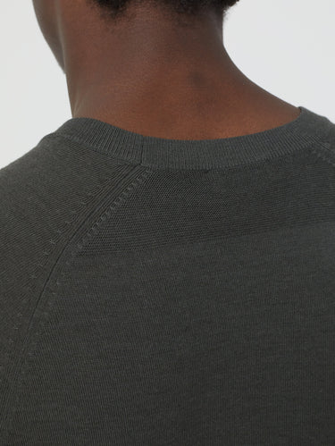 Maglia in Lana Merino con Manica Raglan Asfalto