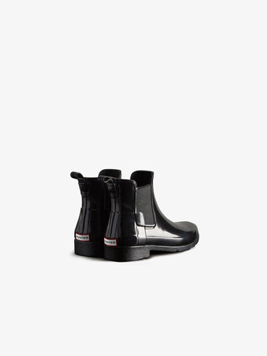 Bottines Chelsea en Caoutchouc Brillant avec Élastique Noires