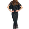 NORMA KAMALI-Abito con Pizzo Reverse Obie Nero-TRYME Shop
