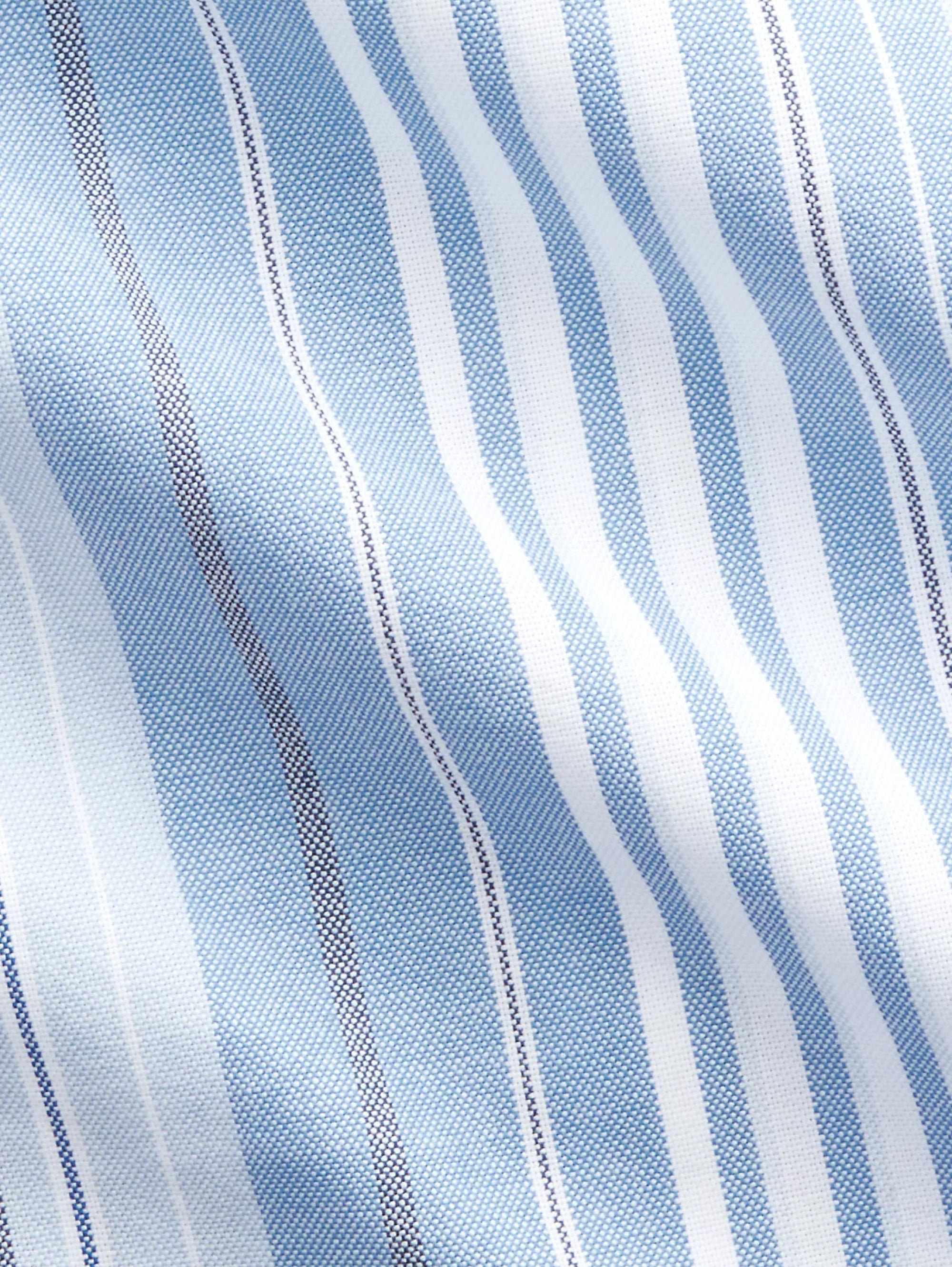 Blau/graues Oxford-Streifenhemd