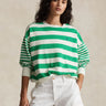 RALPH LAUREN-Felpa in Cotone a Righe Bianco/Verde-TRYME Shop
