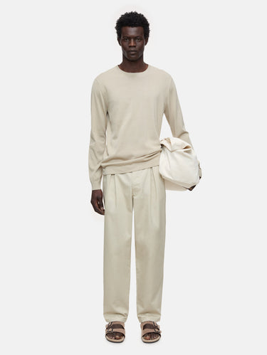 Broek met Plooi Beige