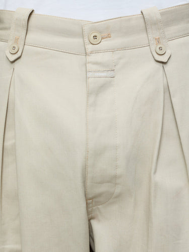 Broek met Plooi Beige