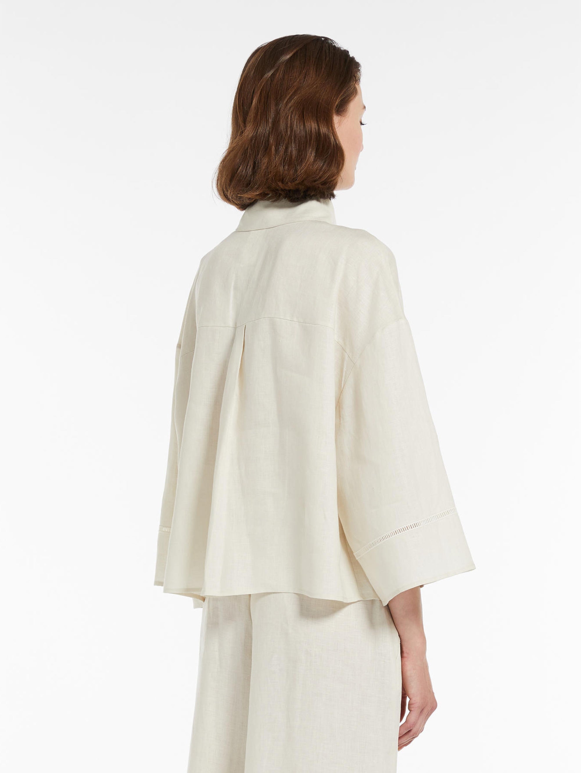 Linen Shirt with Ecru Embroidery