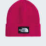 THE NORTH FACE-Berretto in Maglia con Logo Frontale Rosa-TRYME Shop