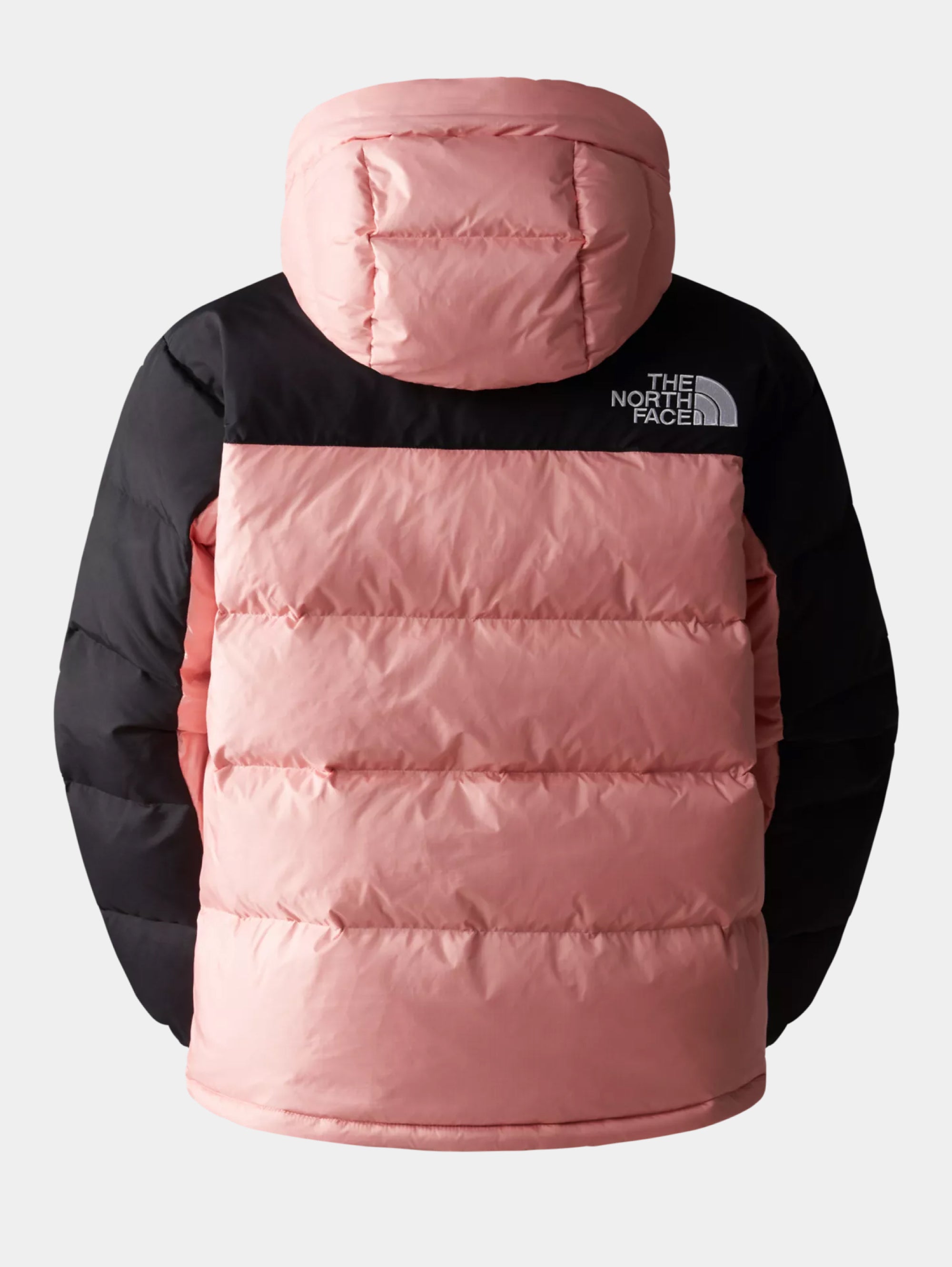 Color Block Himalayan Pink/Black Hooded Down Jacket