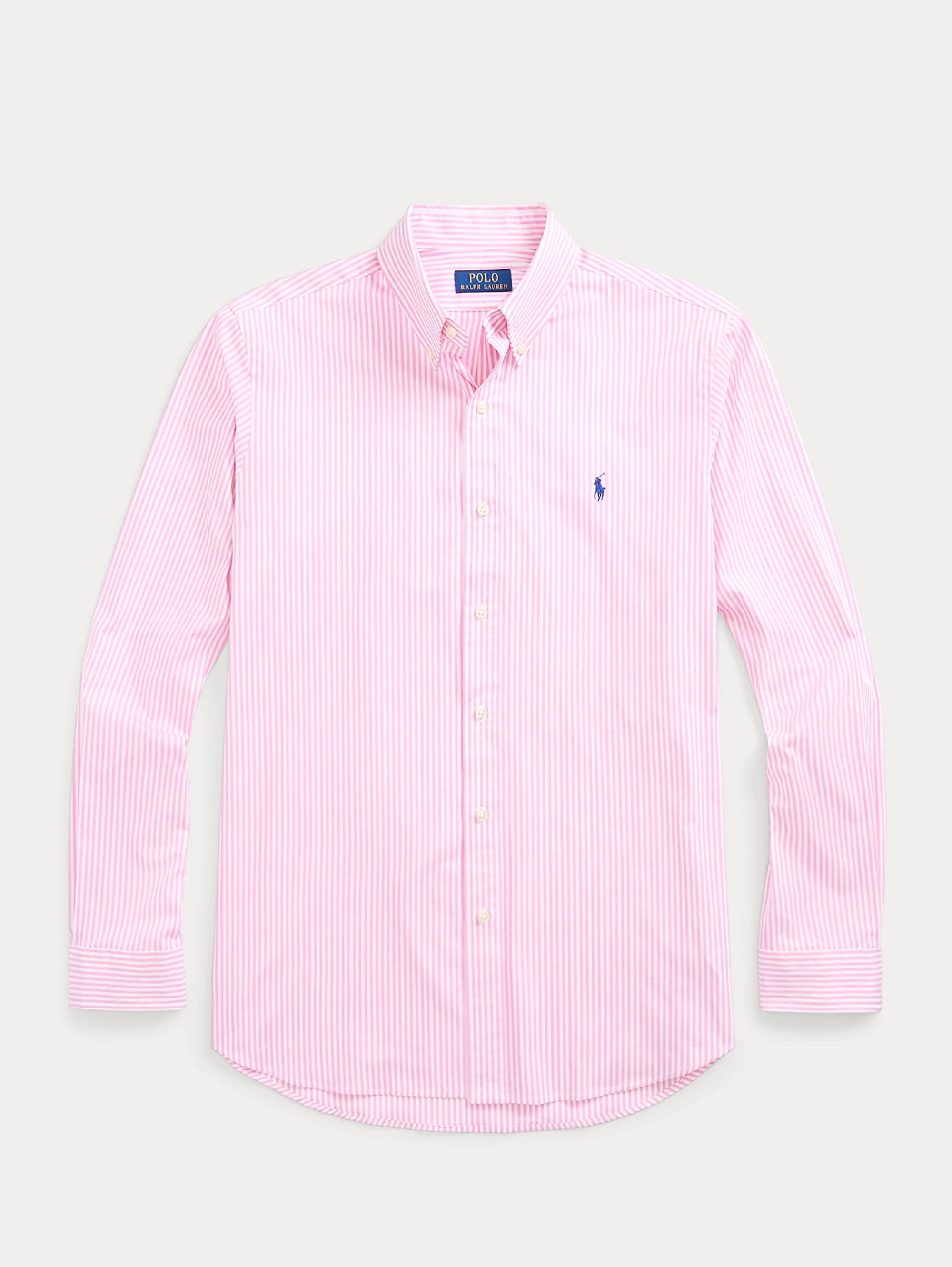 Pink/White Striped Stretch Poplin Shirt