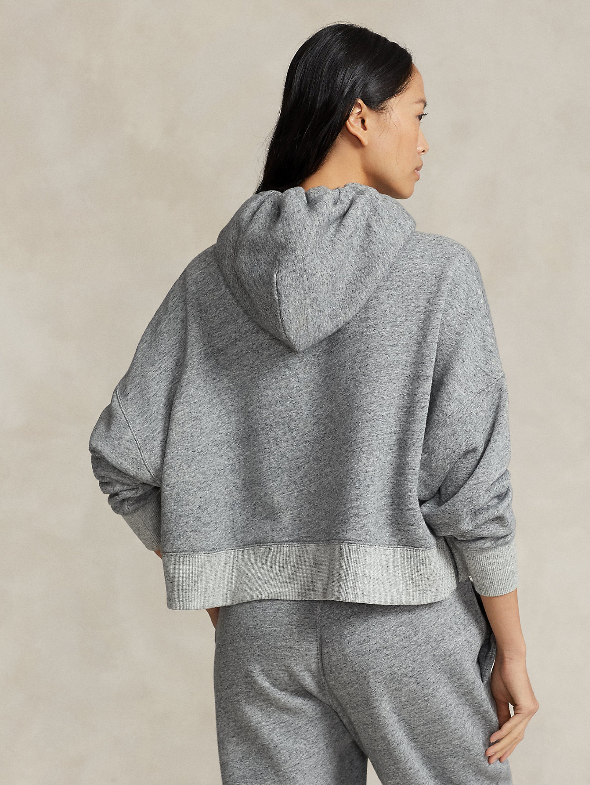 Melange Gray Hooded Sweatshirt