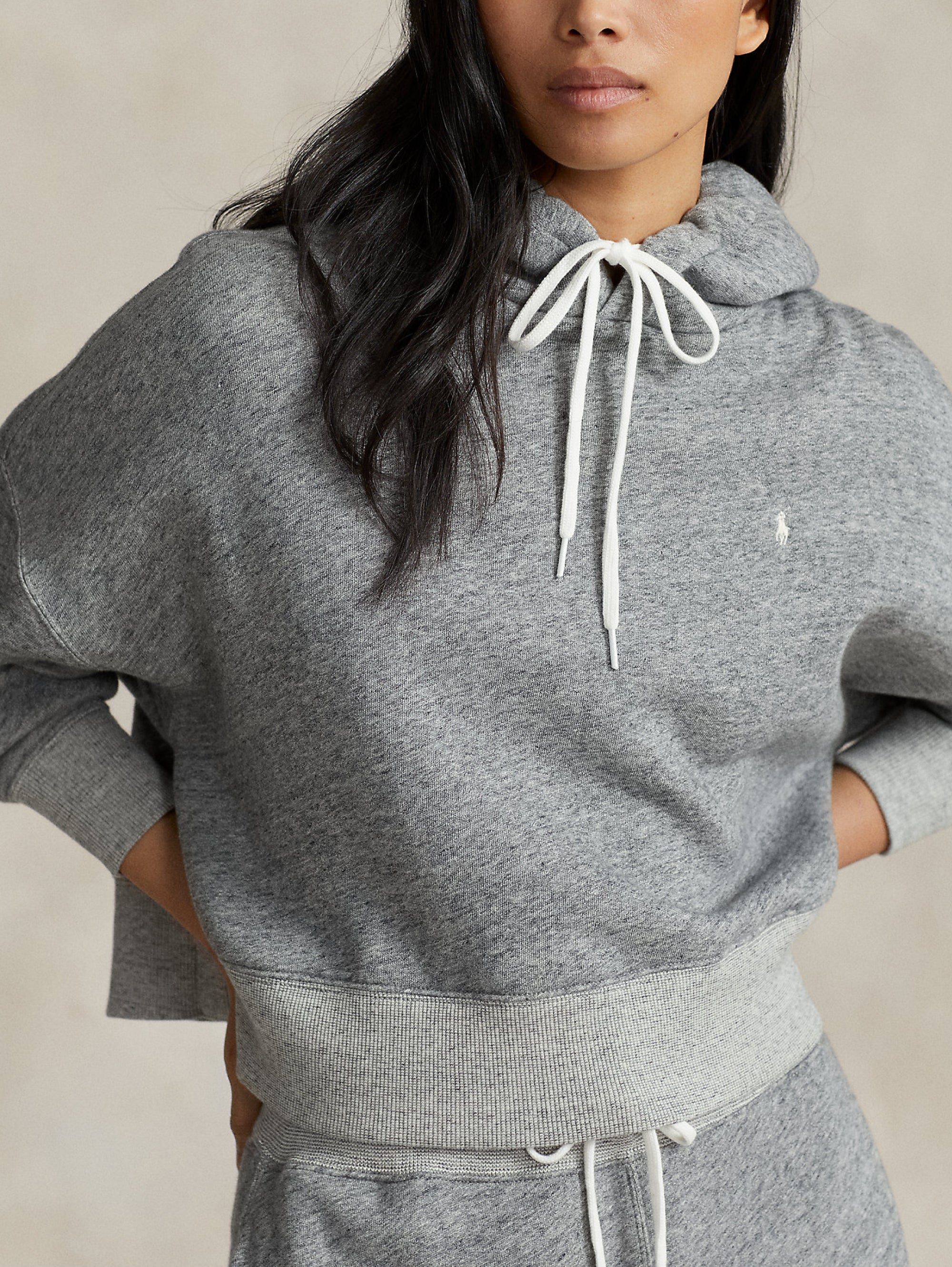 Melange Gray Hooded Sweatshirt