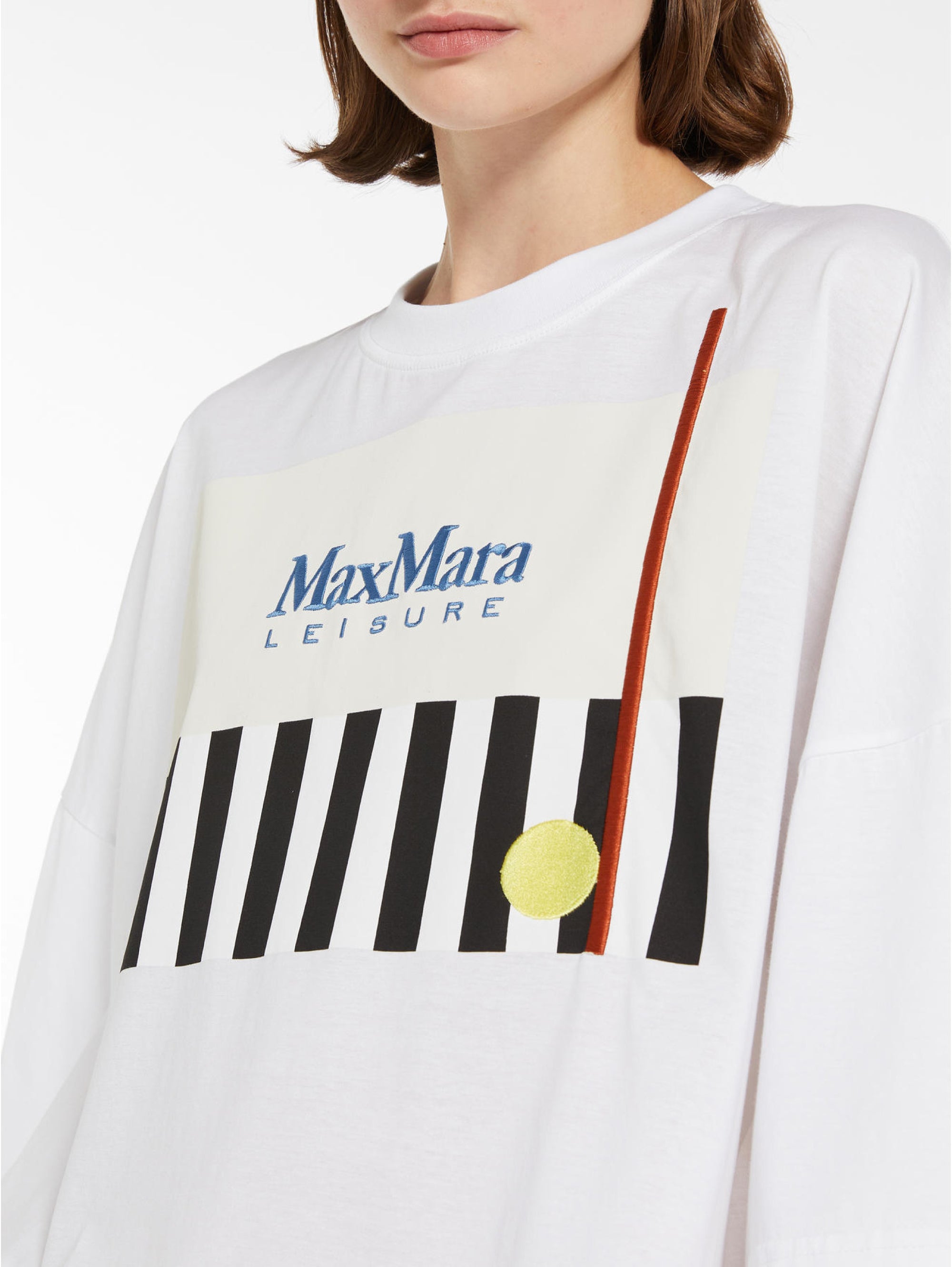 MAX MARA LEISURE - White Oversized Crew Neck T-shirt – TRYME