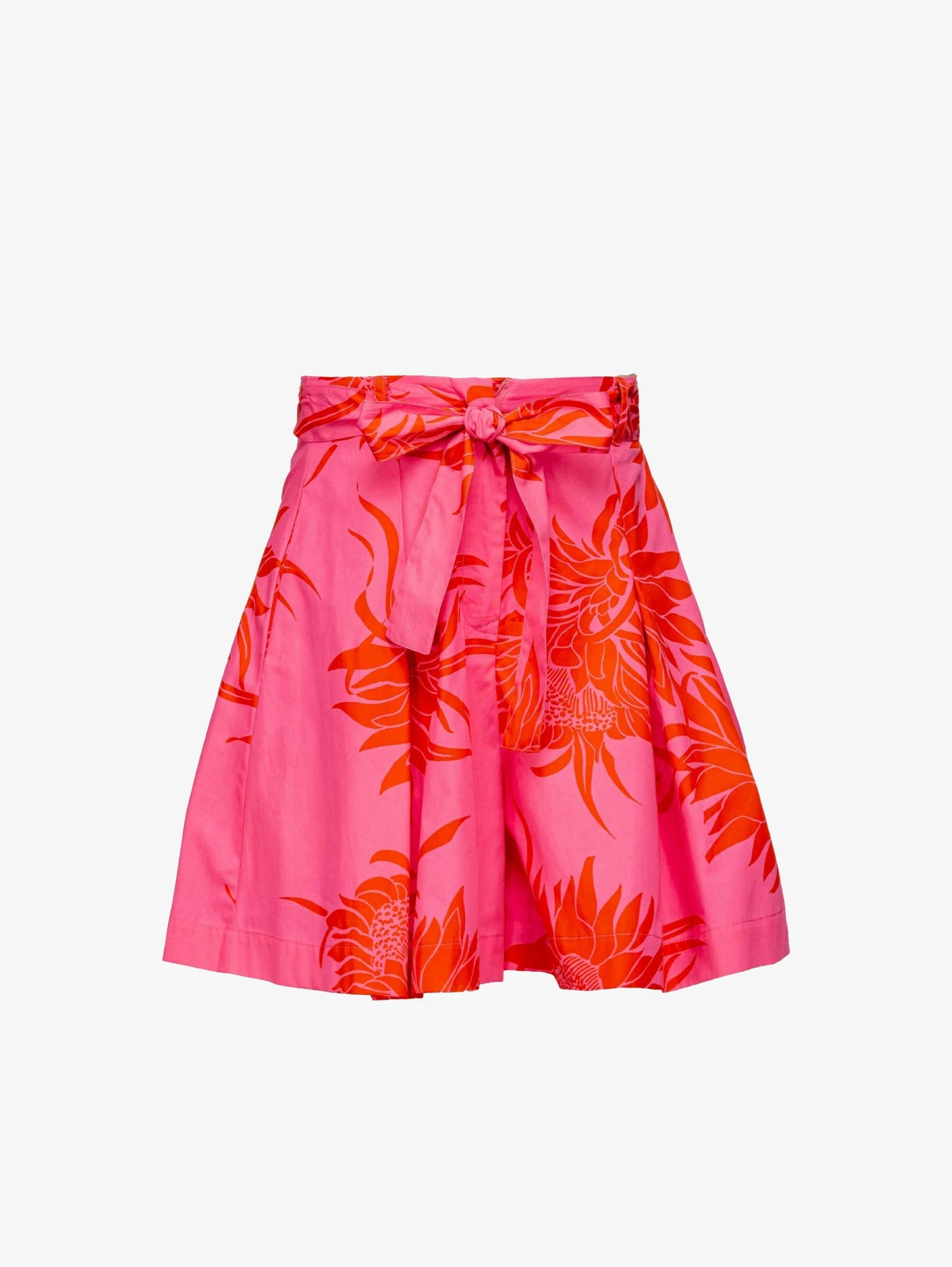 Shorts with Pink/Red Macro Floral Print