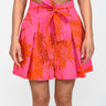 PINKO-Shorts con Stampa Macro Floreale Rosa/Rosso-TRYME Shop
