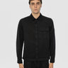 STONE ISLAND-Overshirt in Tela di Cotone Tinto in Capo Nero-TRYME Shop