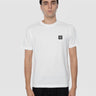STONE ISLAND-T-shirt con Patch Logo Compass sul Petto Bianco-TRYME Shop