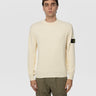 STONE ISLAND-Maglione Girocollo in Cotone a Costine Avorio-TRYME Shop