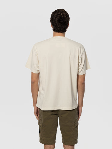 T-shirt van katoen met logo op de borst ivoor