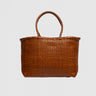 DRAGON DIFFUSION-Borsa a Cestino Squadrato Weave Big Marrone-TRYME Shop