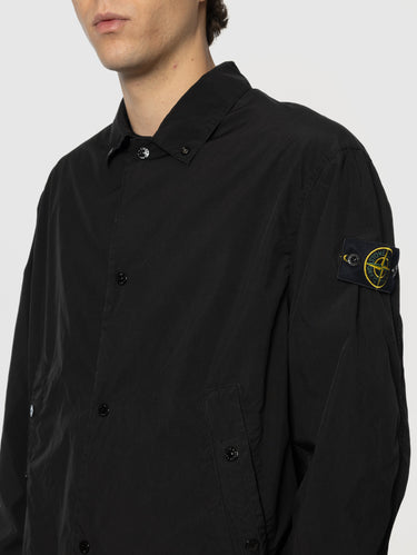 Overshirt van polyester stof zwart