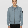 STONE ISLAND-Felpa con Cappuccio Tinta in Capo Blu-TRYME Shop