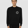 STONE ISLAND-Felpa Girocollo con Logo Compass Nero-TRYME Shop