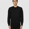 STONE ISLAND-Felpa Girocollo in Cotone Garzato Nero-TRYME Shop