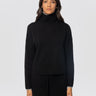 PINKO-Dolcevita con Filato a Contrasto in Lana e Cashmere Nero-TRYME Shop