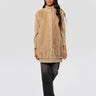 PINKO-Gilet Lungo in Tessuto Aspen Effetto Pelliccia Beige-TRYME Shop