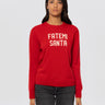 MC2 SAINT BARTH-Maglione Girocollo Stampa Jacquard Fatemi Santa Rosso-TRYME Shop